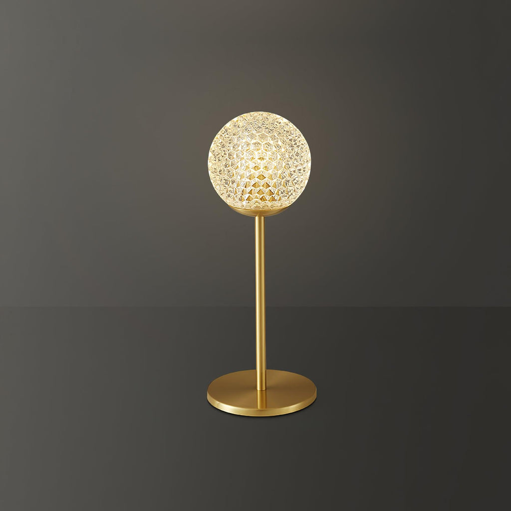 Crystal Tealight Table Light, Bedside Table Lamp, Brass, Model B ∅ 4.7″ x H 11.8″