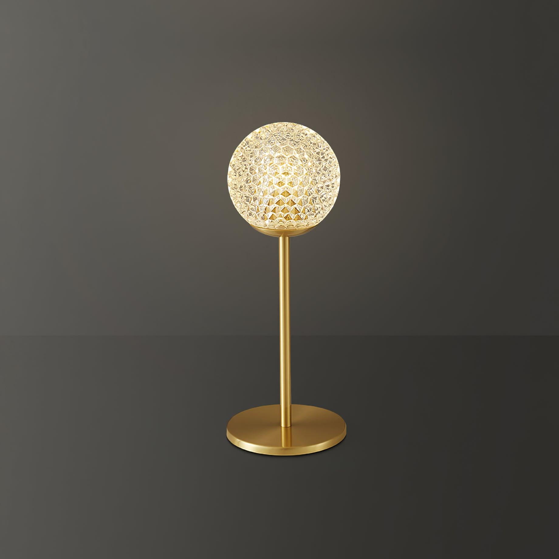 Crystal Tealight Table Light, Bedside Table Lamp, Brass, Model B ∅ 4.7″ x H 11.8″