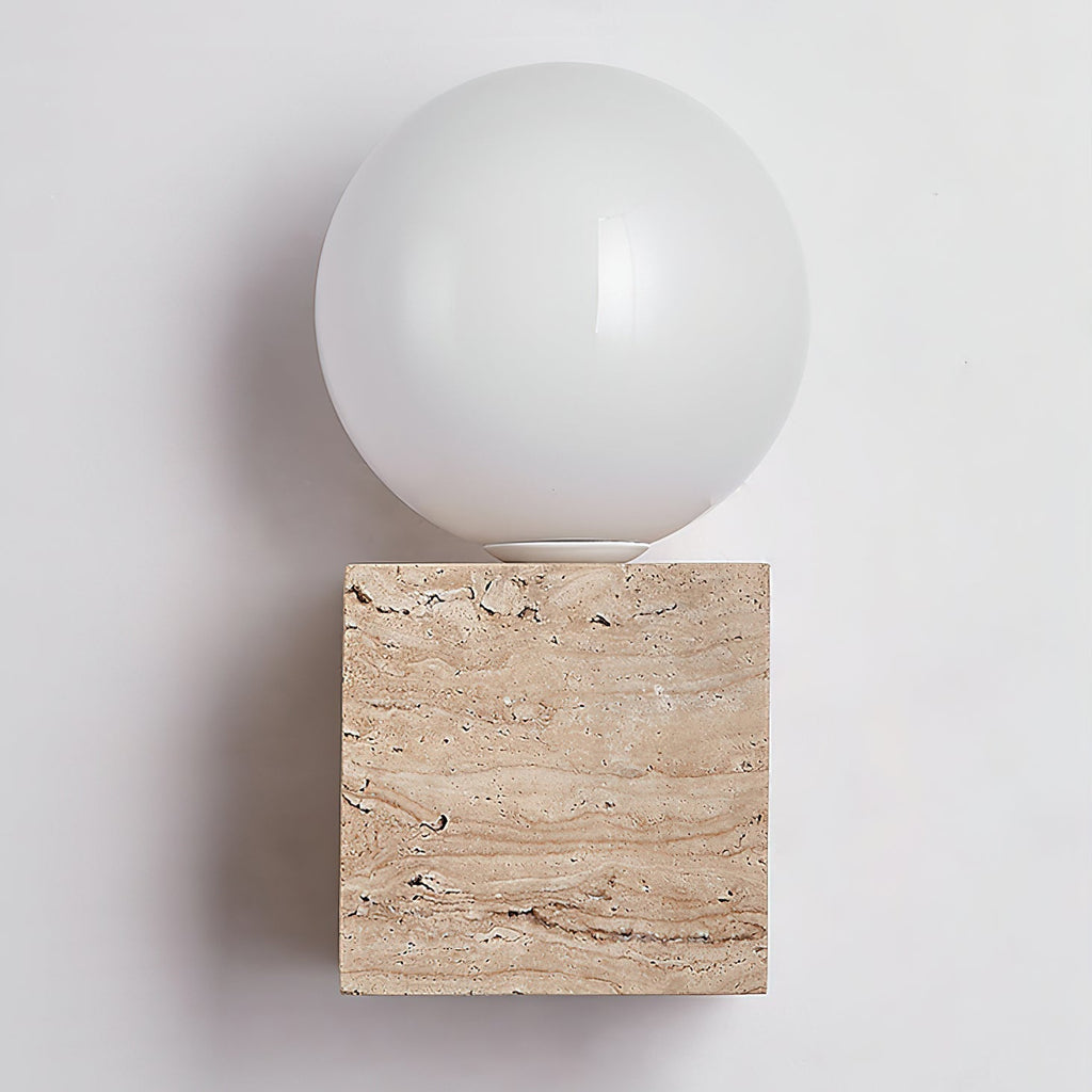 Cube Stone Wall Light, Hardwired Wall Sconce, detail 10