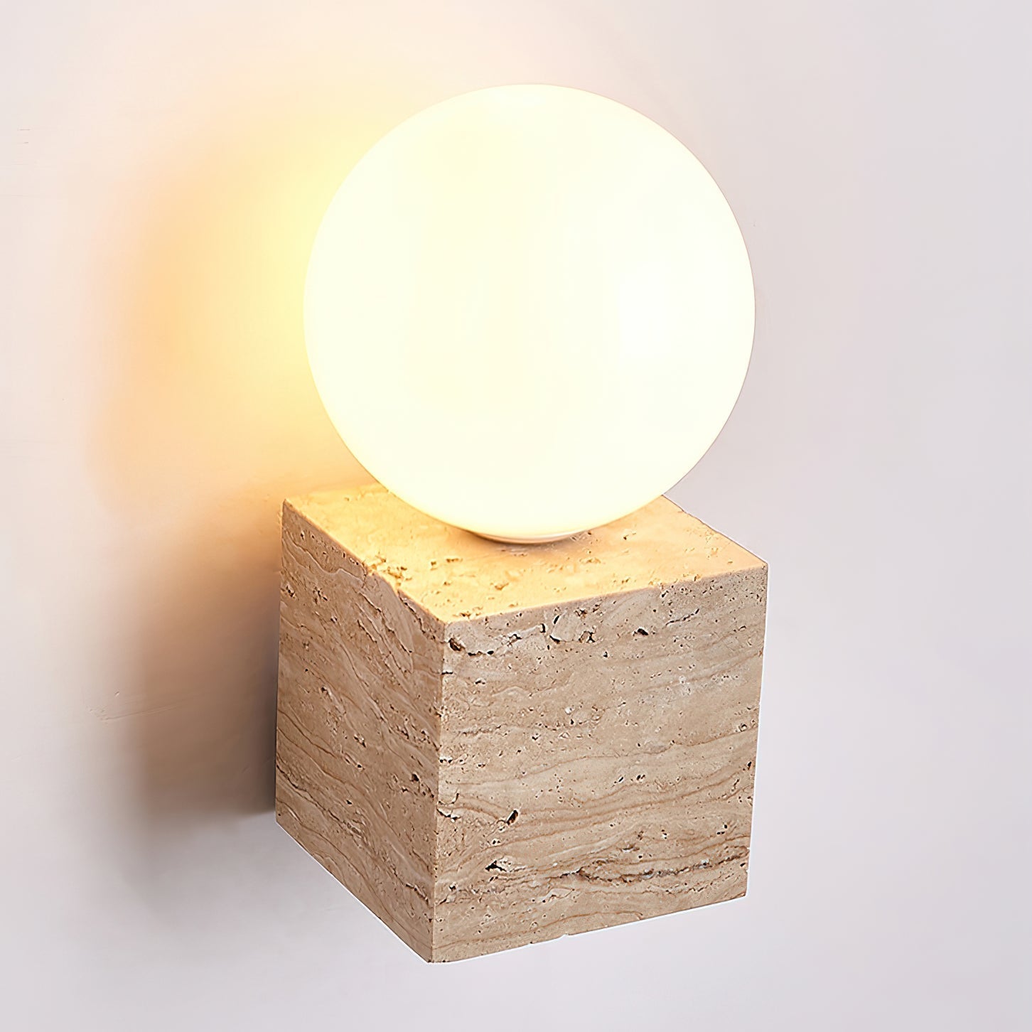 Cube Stone Wall Light, Hardwired Wall Sconce, detail 12