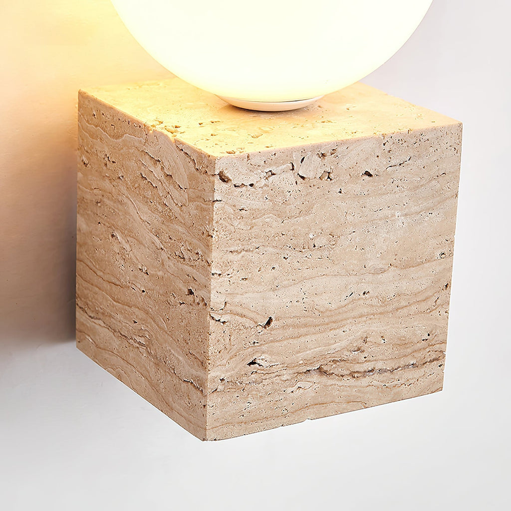 Cube Stone Wall Light, Hardwired Wall Sconce, detail 8