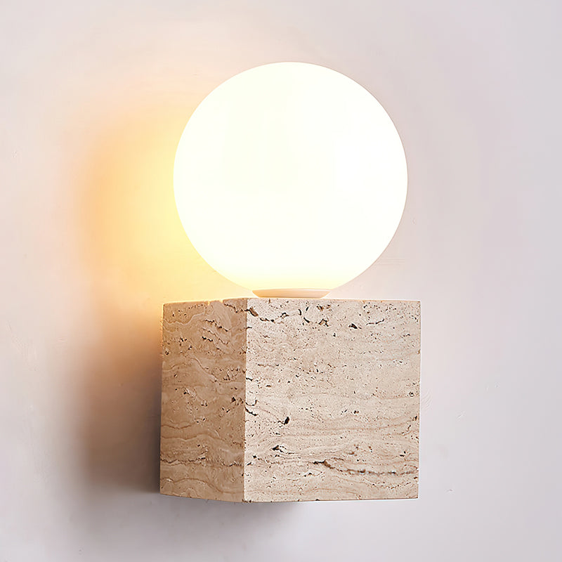 Cube Stone Wall Light, Hardwired Wall Sconce, detail 13
