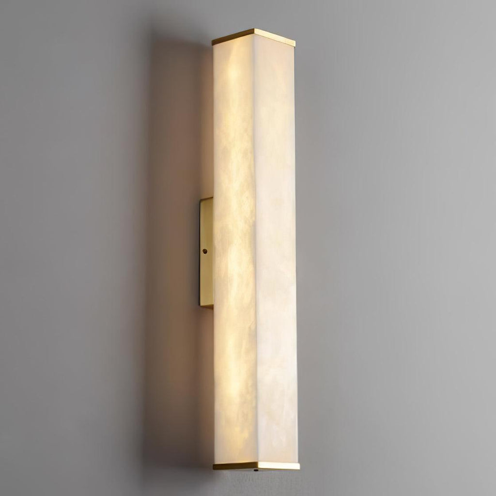 Cuboid Alabaster Wall Light, Hardwired Wall Sconce, detail 10