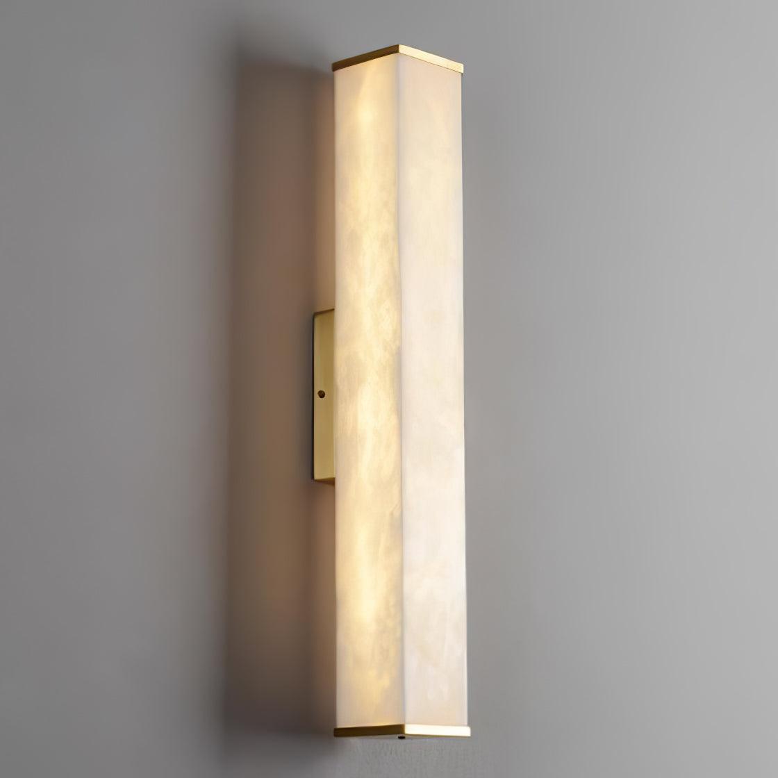 Cuboid Alabaster Wall Light, Hardwired Wall Sconce, detail 10