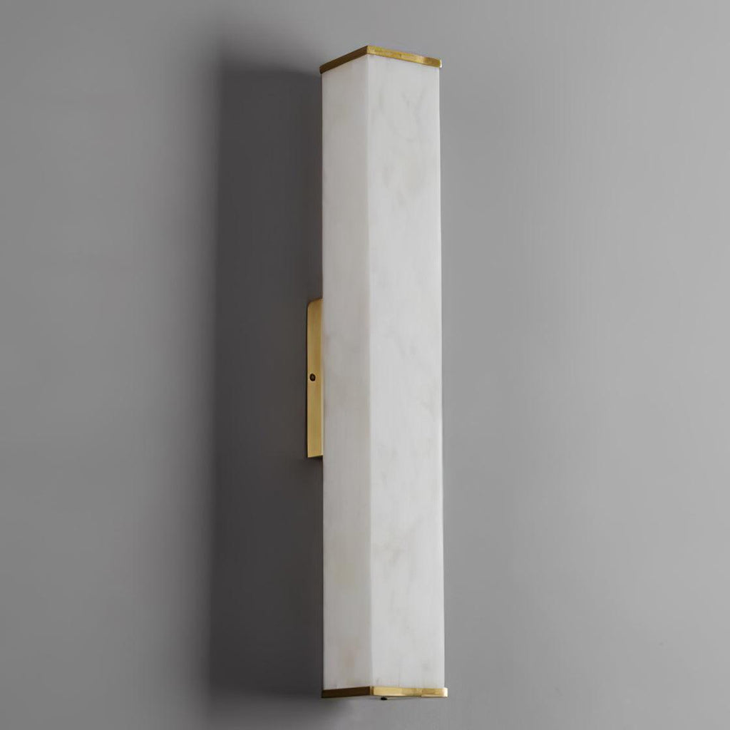 Cuboid Alabaster Wall Light, Hardwired Wall Sconce, detail 19