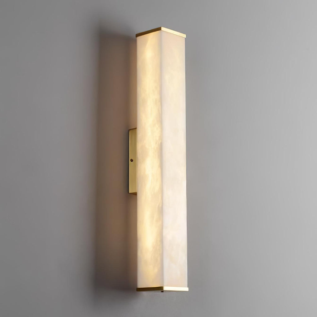 Cuboid Alabaster Wall Light, Hardwired Wall Sconce, detail 11