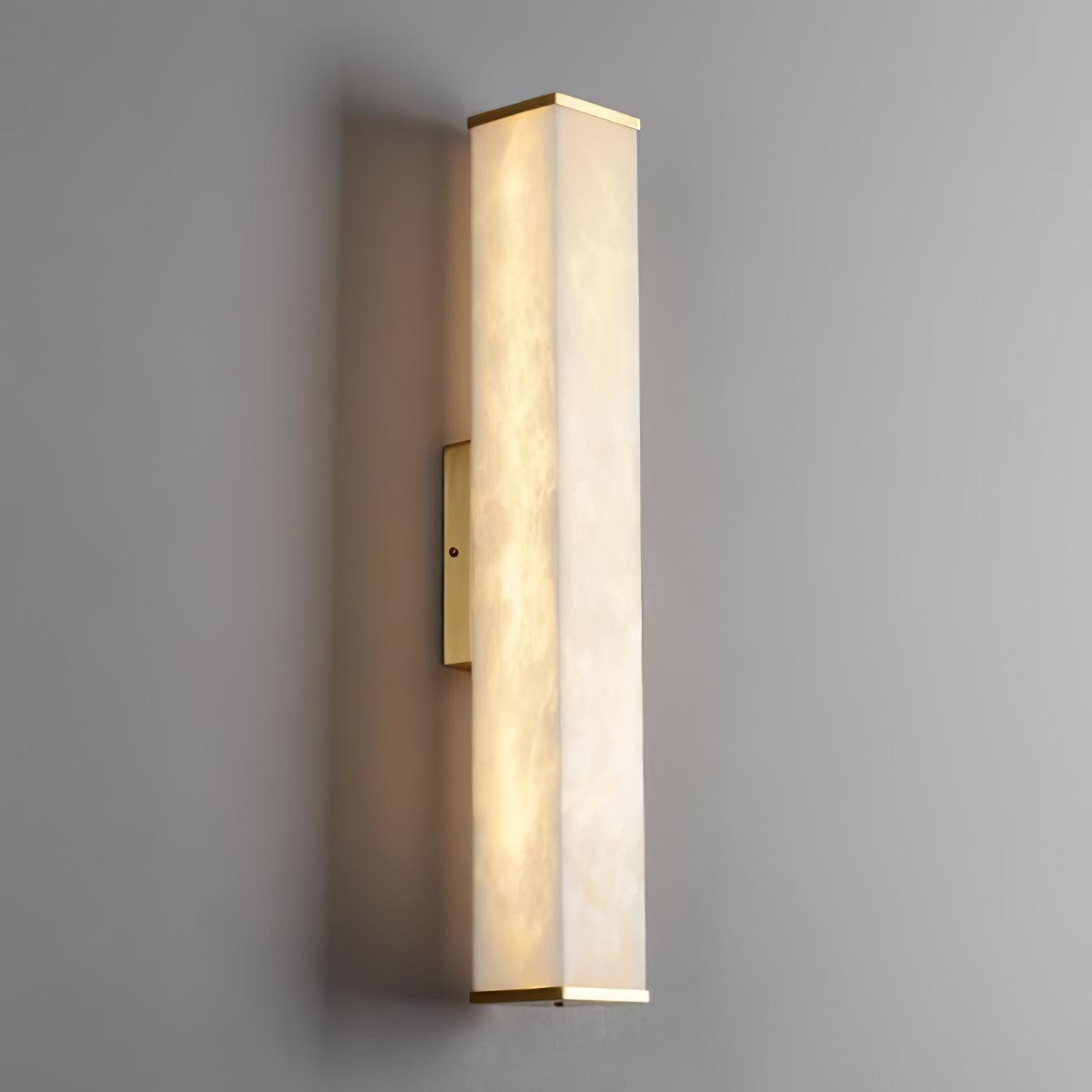 Cuboid Alabaster Wall Light, Hardwired Wall Sconce, detail 11