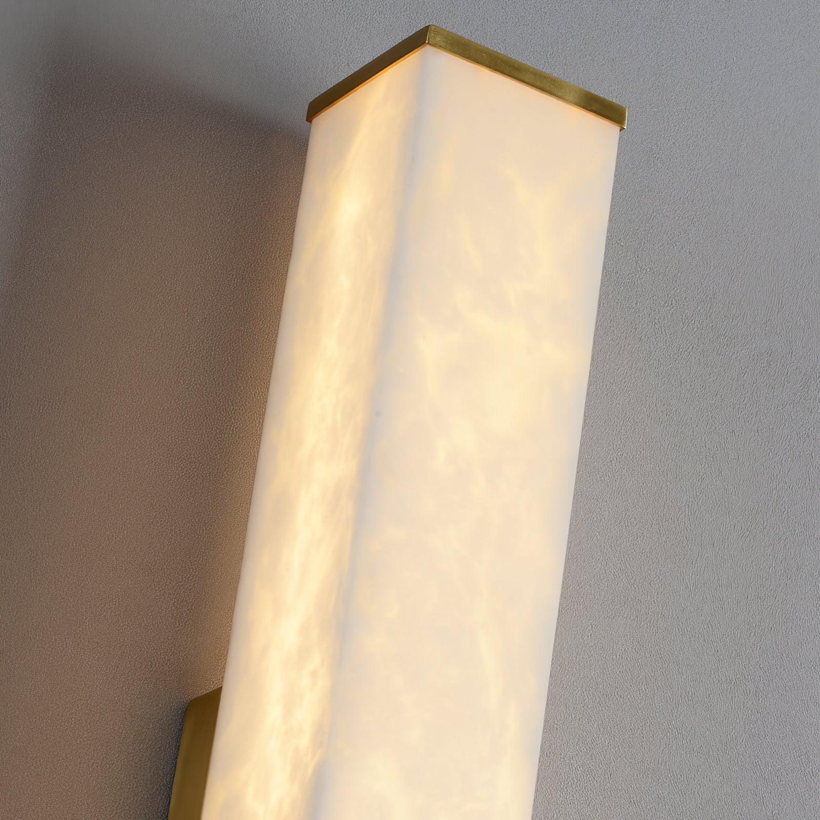 Cuboid Alabaster Wall Light, Hardwired Wall Sconce, detail 12