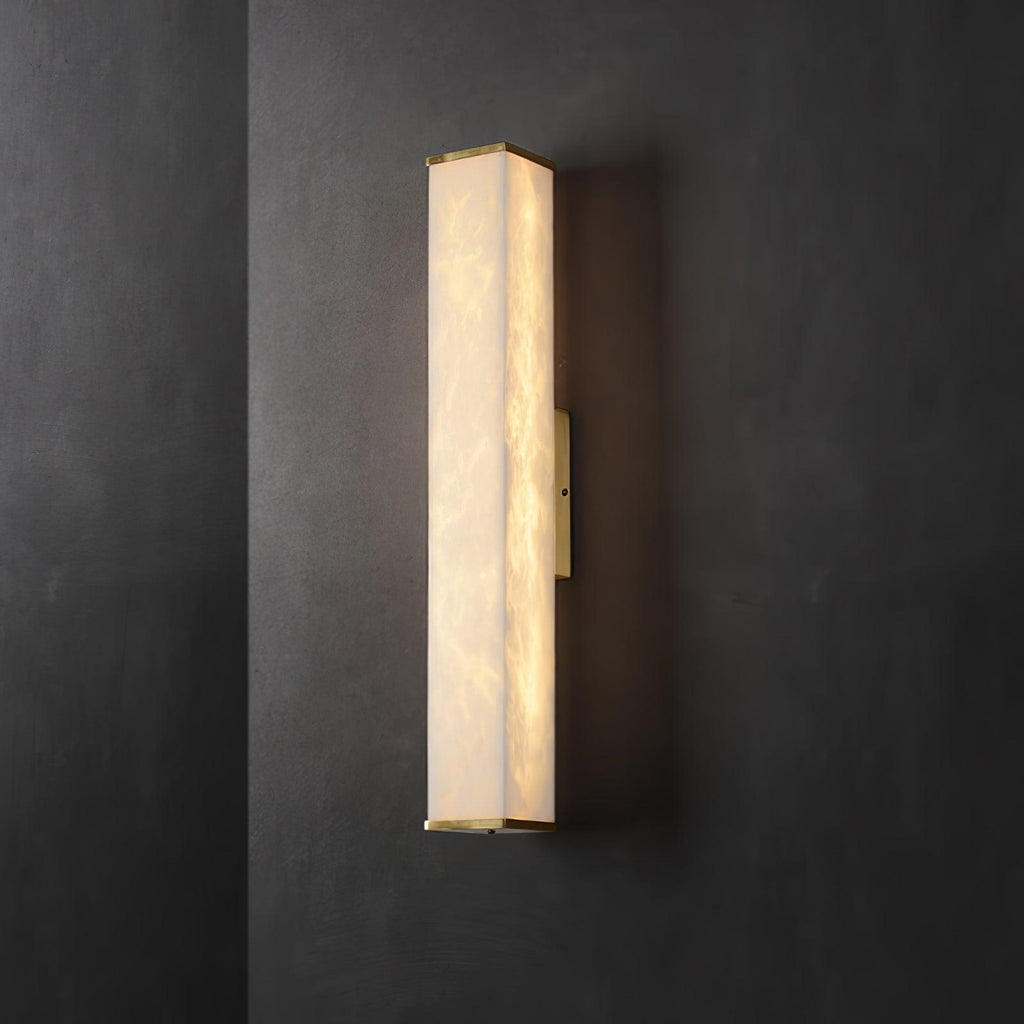 Cuboid Alabaster Wall Light, Hardwired Wall Sconce, detail 14