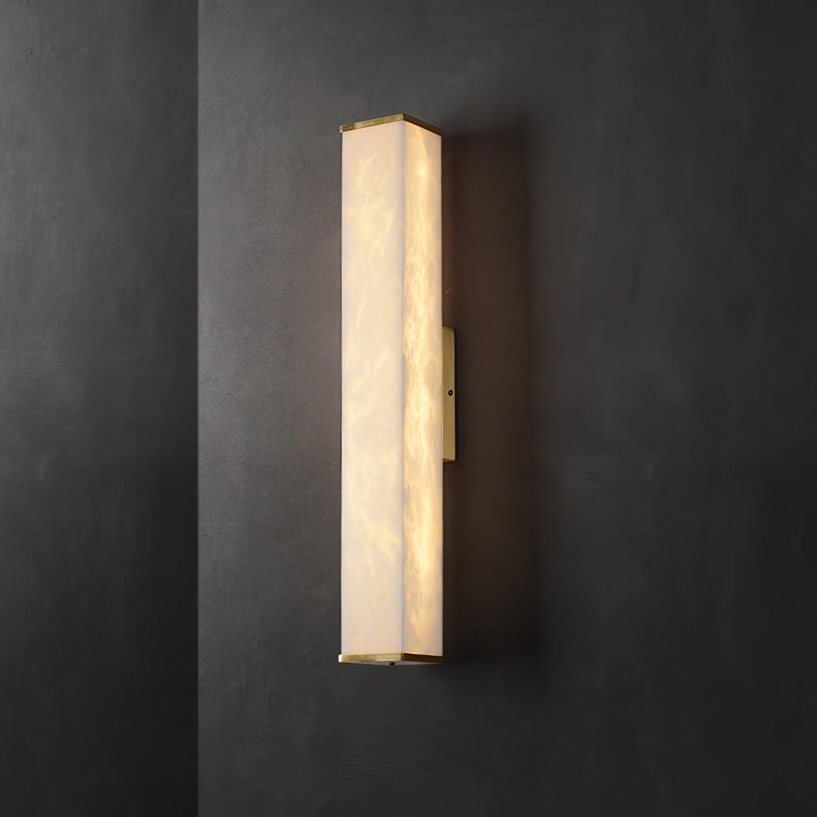 Cuboid Alabaster Wall Light, Hardwired Wall Sconce, detail 14