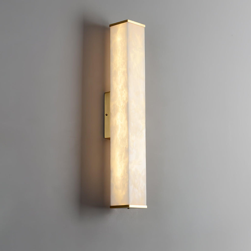 Cuboid Alabaster Wall Light, Hardwired Wall Sconce, detail 18