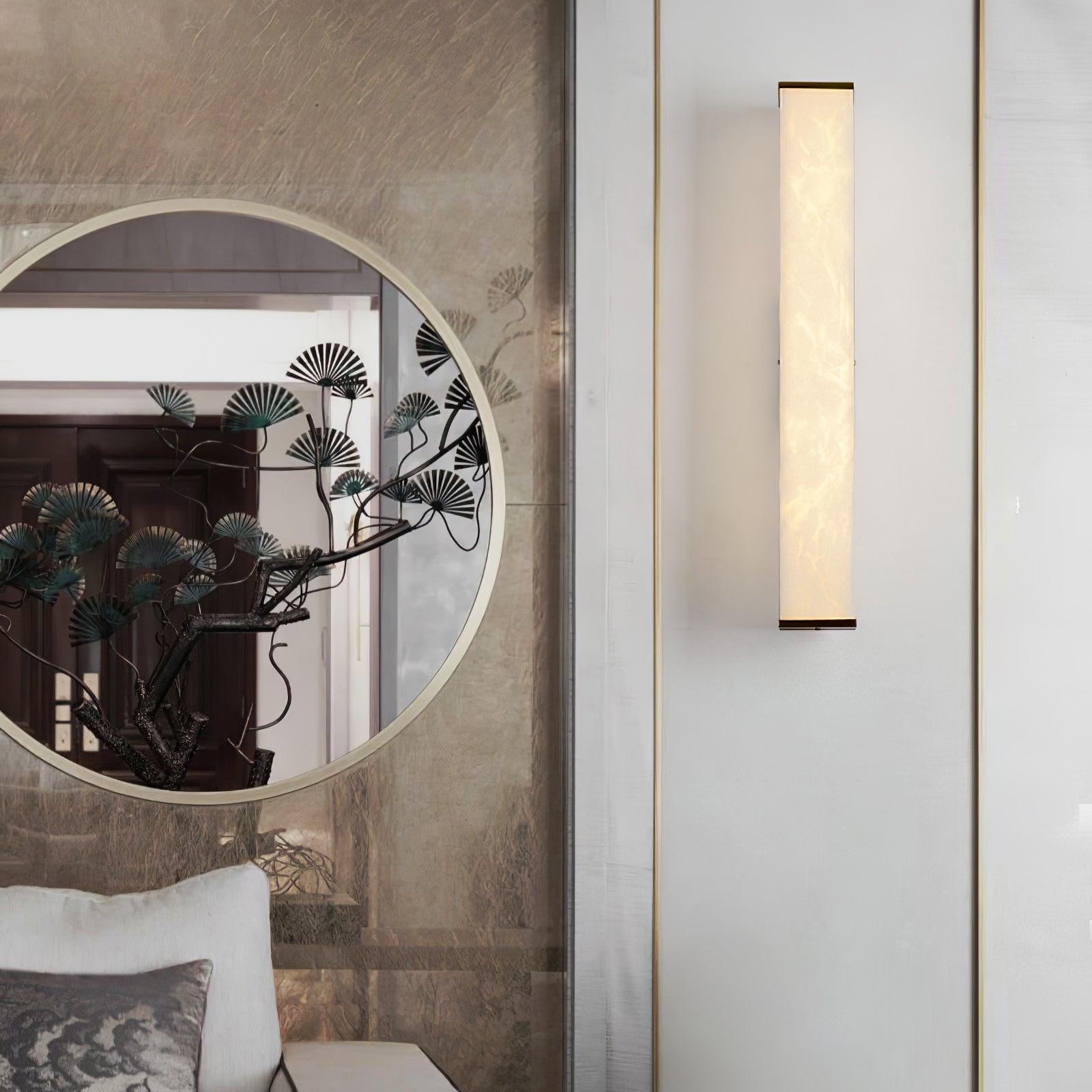 Cuboid Alabaster Wall Light, Hardwired Wall Sconce, detail 4