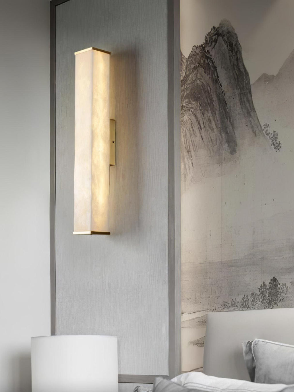 Cuboid Alabaster Wall Light, Hardwired Wall Sconce, detail 9