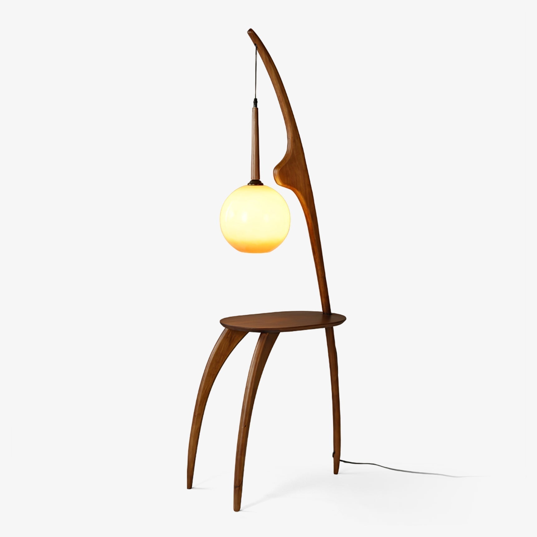 Curved Mantis Arm Floor Light, Floor Lamp, Metal, Model A Dia 50cm x H 165cm