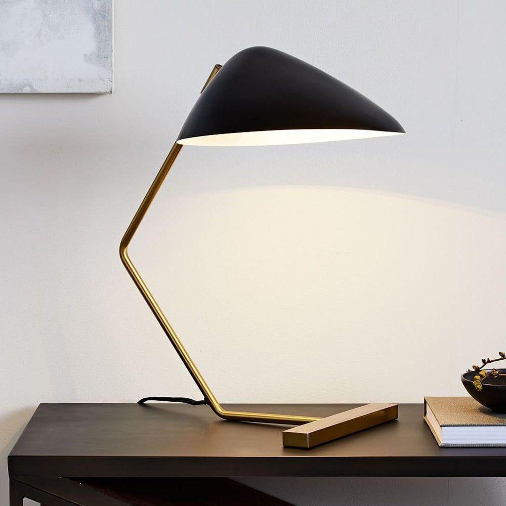 Curvilinear Mid-Century Table Light, Bedside Table Lamp, detail 3