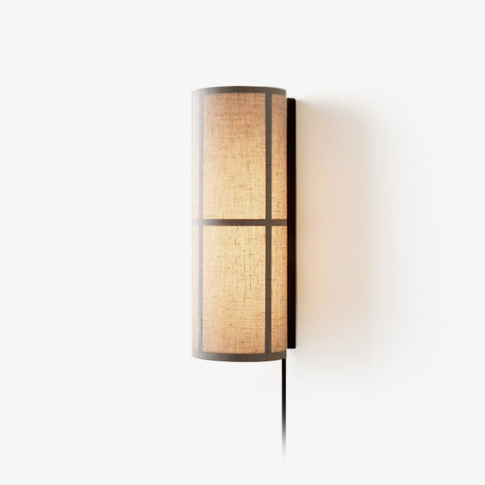 Cylinder Fabric Wall Light, Hardwired Wall Sconce, ∅ 4.7″ x H 11.8″