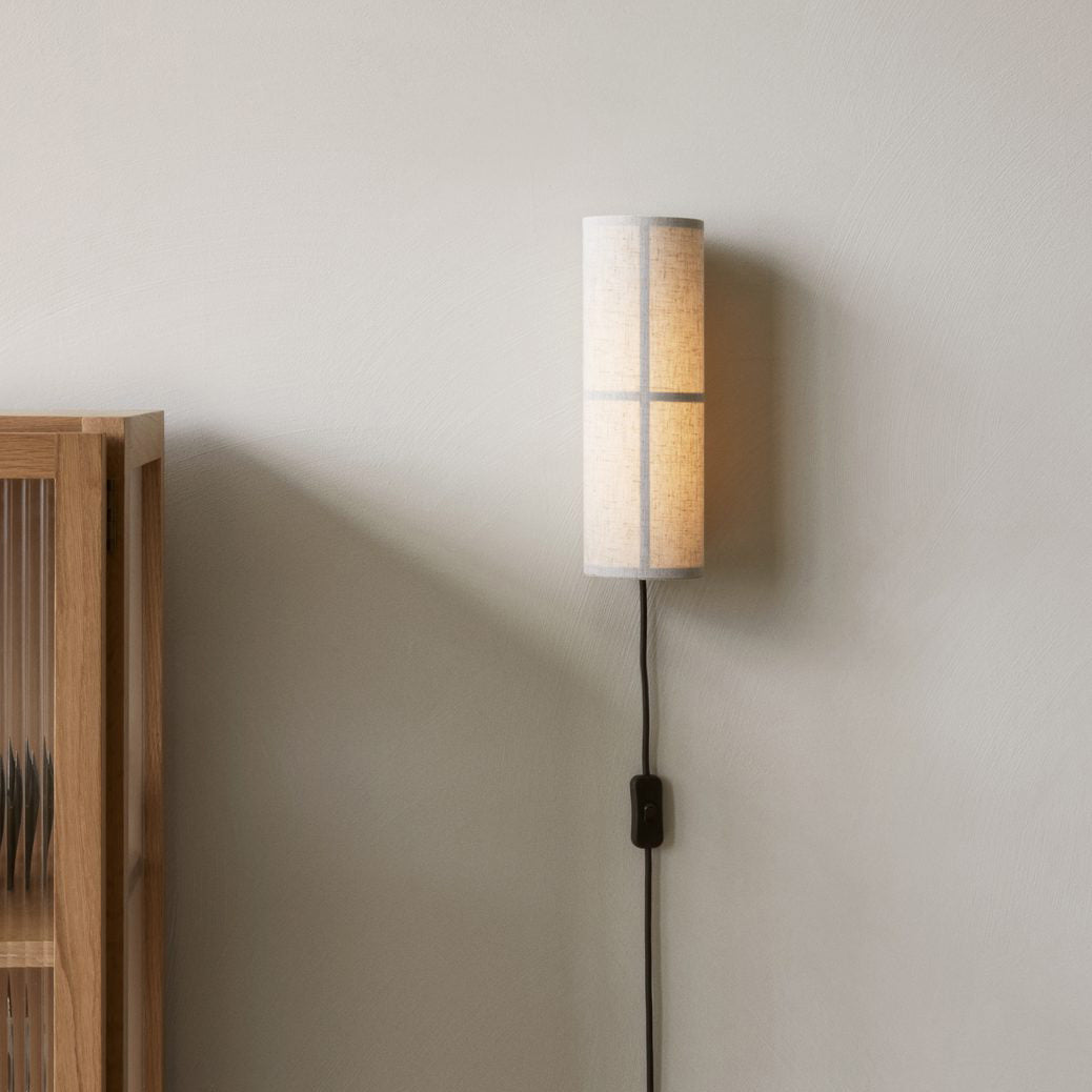 Cylinder Fabric Wall Light, Hardwired Wall Sconce, detail 16