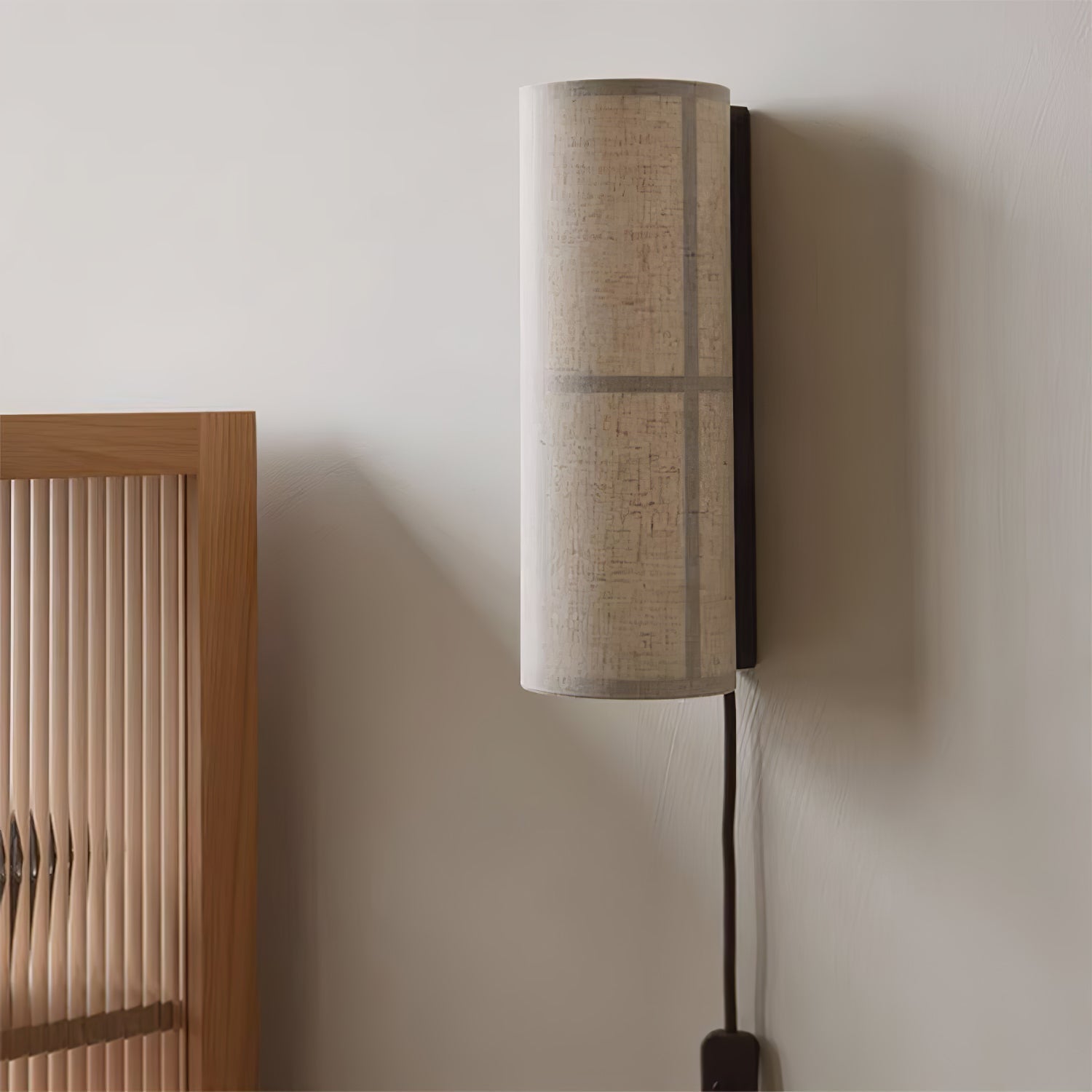 Cylinder Fabric Plug-In Wall Light, Plug-In Wall Sconce, detail 20