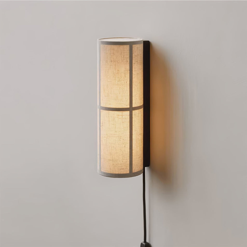 Cylinder Fabric Wall Light, Hardwired Wall Sconce, detail 5