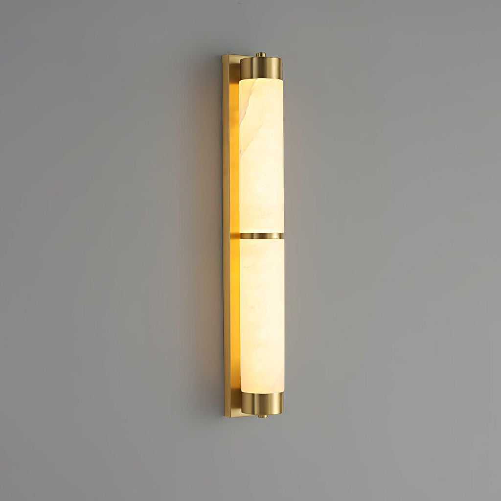 Cylindra Alabaster Brass Wall Light, Hardwired Wall Sconce, detail 18