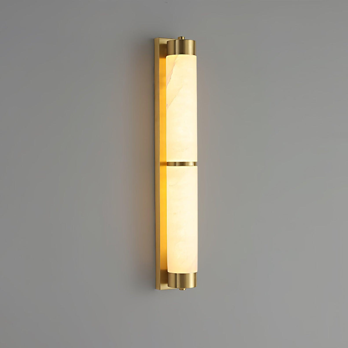 Cylindra Alabaster Brass Wall Light, Hardwired Wall Sconce, detail 18