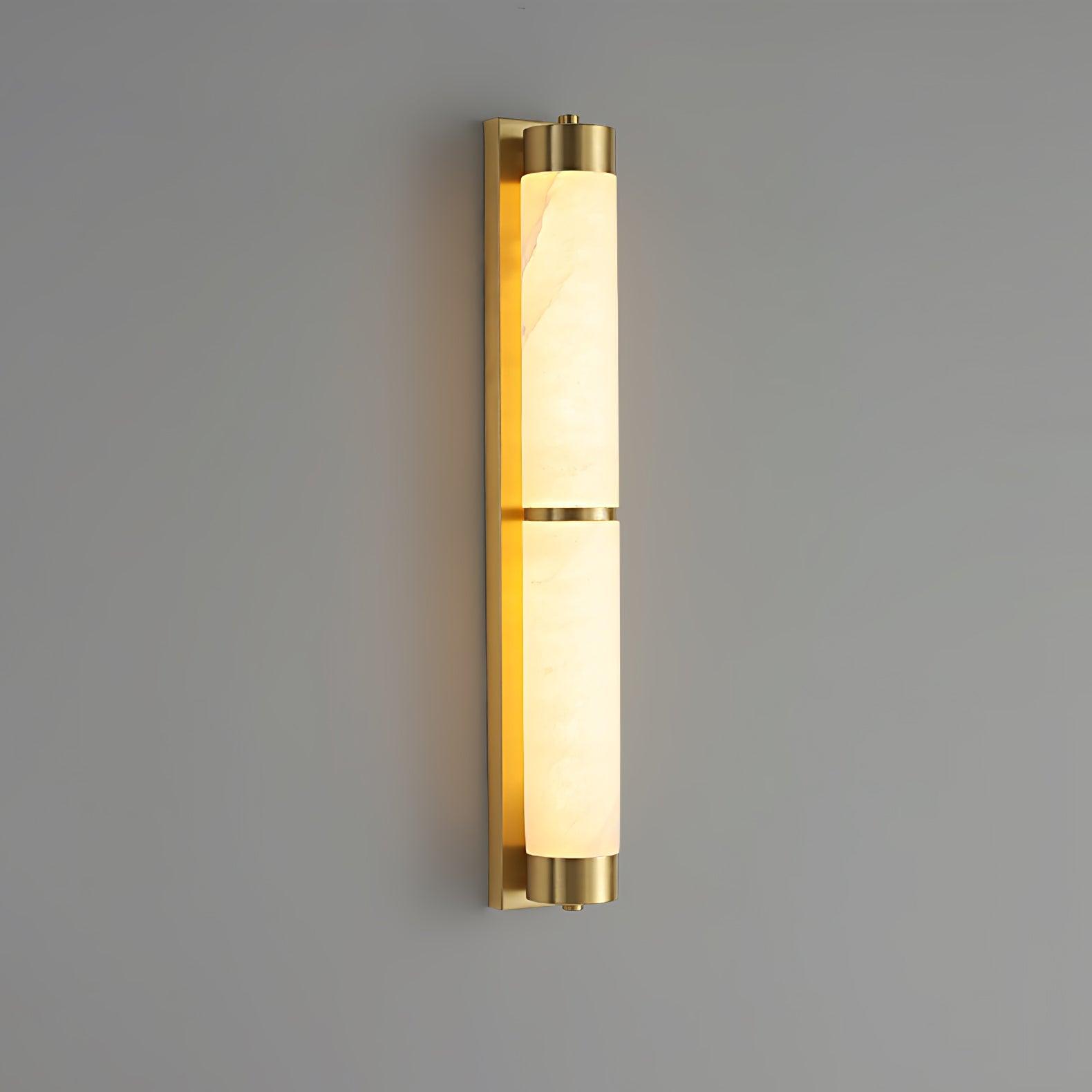 Cylindra Alabaster Brass Wall Light, Hardwired Wall Sconce, detail 18