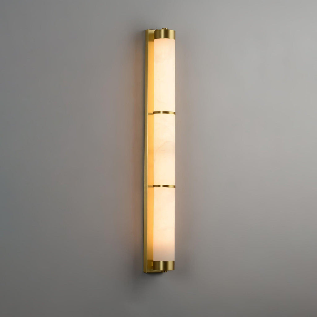 Cylindra Alabaster Brass Wall Light, Hardwired Wall Sconce, detail 20