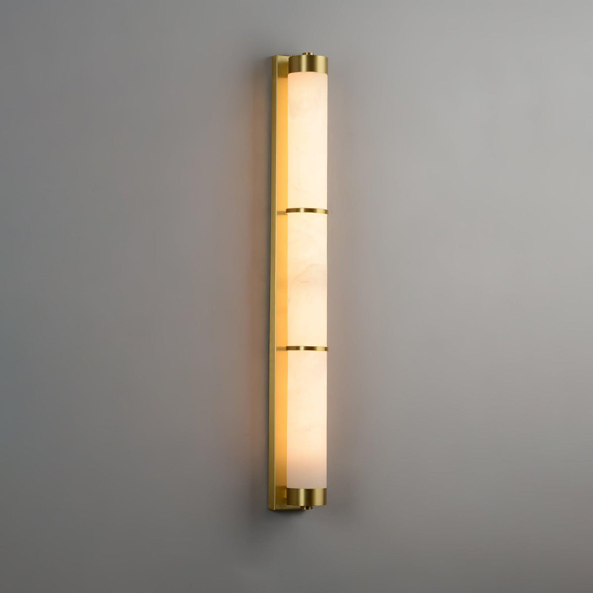 Cylindra Alabaster Brass Wall Light, Hardwired Wall Sconce, detail 20