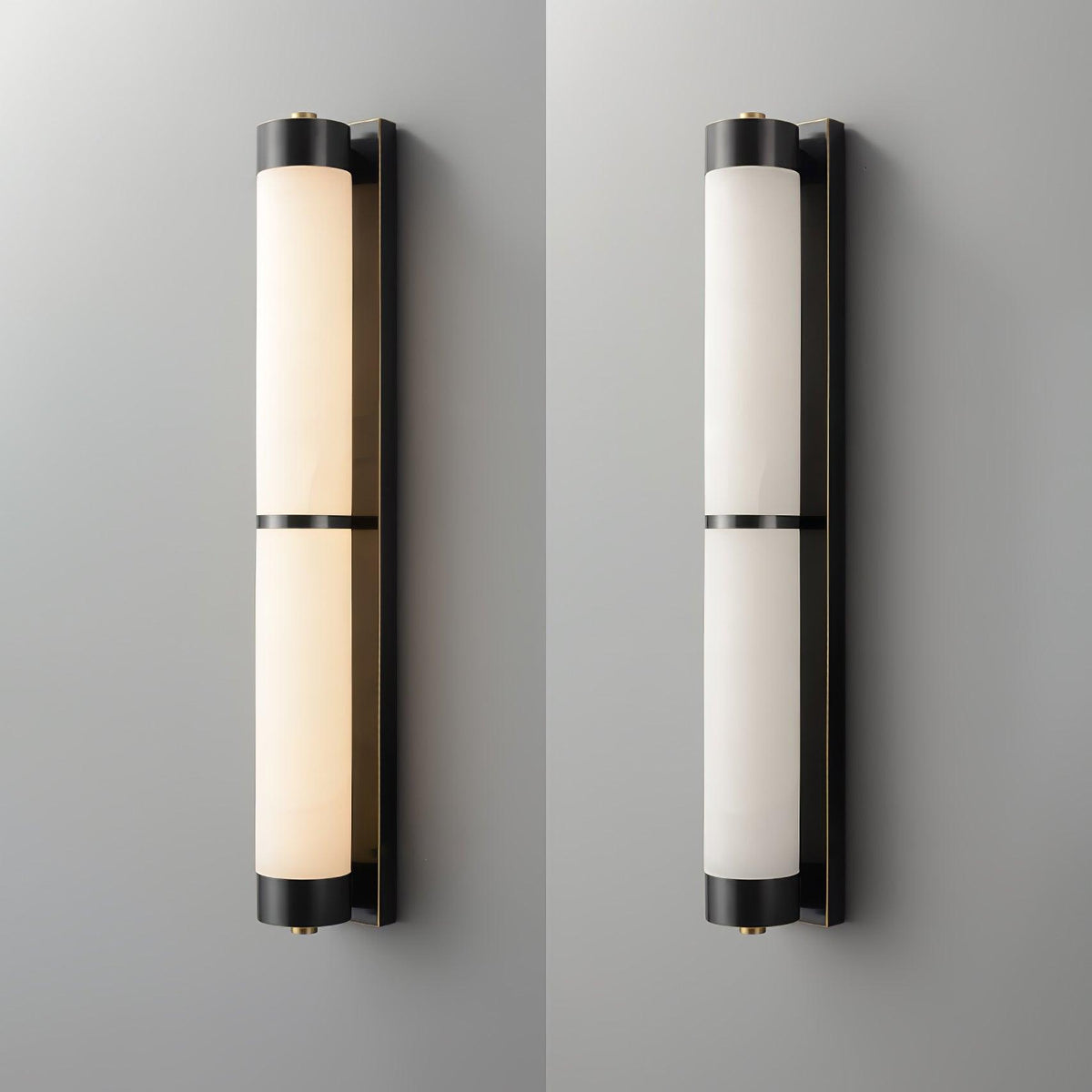 Cylindra Alabaster Brass Wall Light, Hardwired Wall Sconce, detail 21