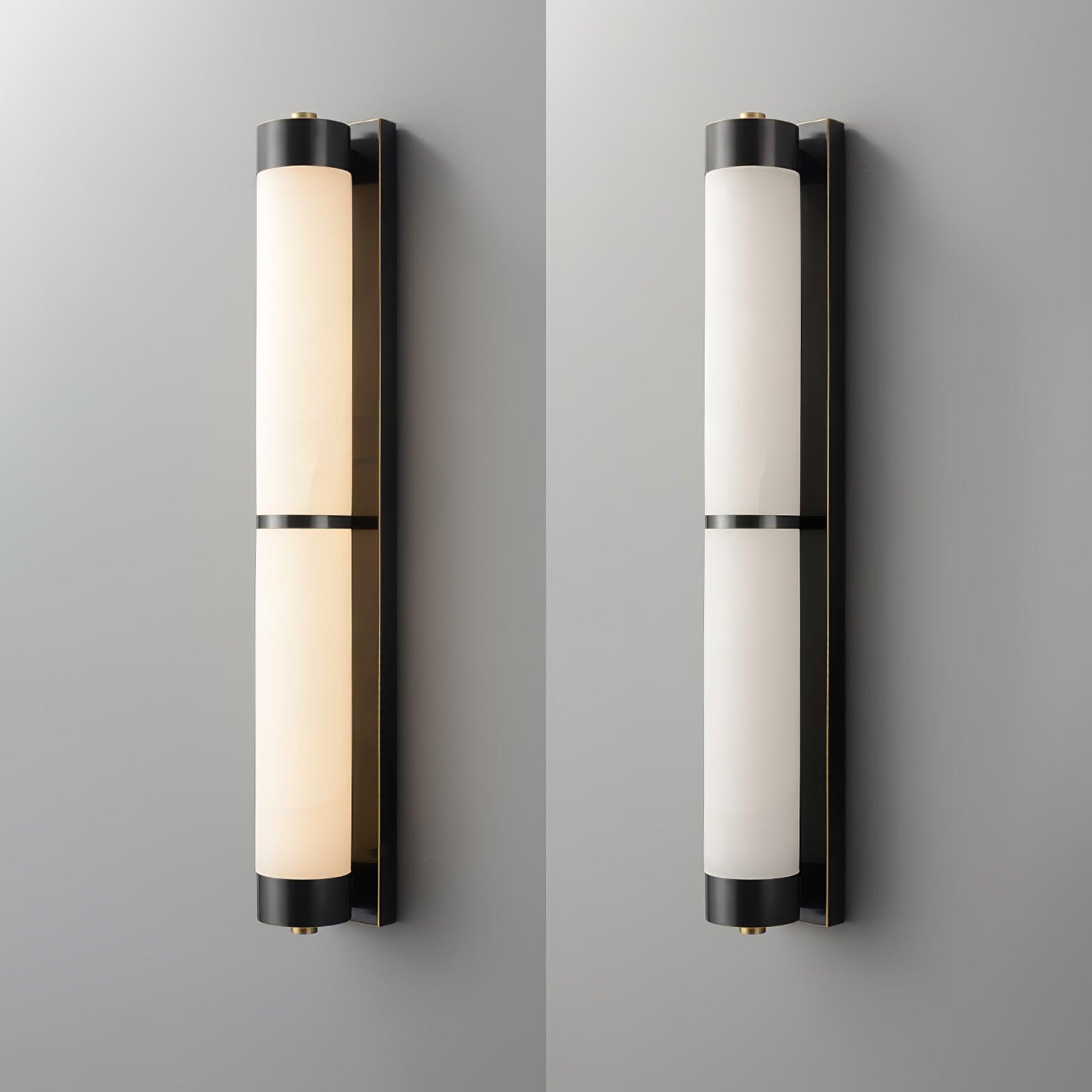 Cylindra Alabaster Brass Wall Light, Hardwired Wall Sconce, detail 21