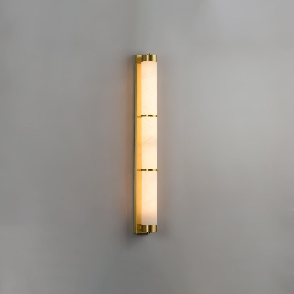 Cylindra Alabaster Brass Wall Light, Hardwired Wall Sconce, detail 29