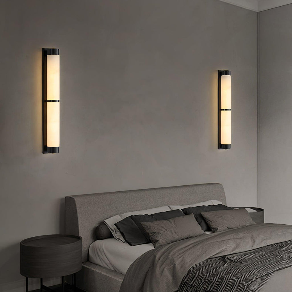 Cylindra Alabaster Brass Wall Light, Hardwired Wall Sconce, detail 13