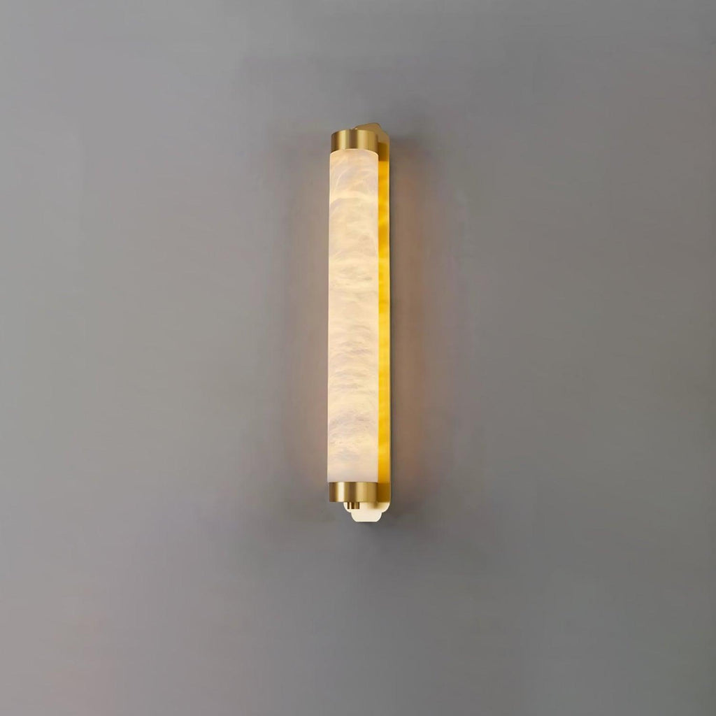 Cylindra Alabaster Brass Wall Light, Hardwired Wall Sconce, detail 27