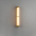 Cylindra Alabaster Brass Wall Light, Hardwired Wall Sconce, Model A: ∅ 8cm x H 60cm