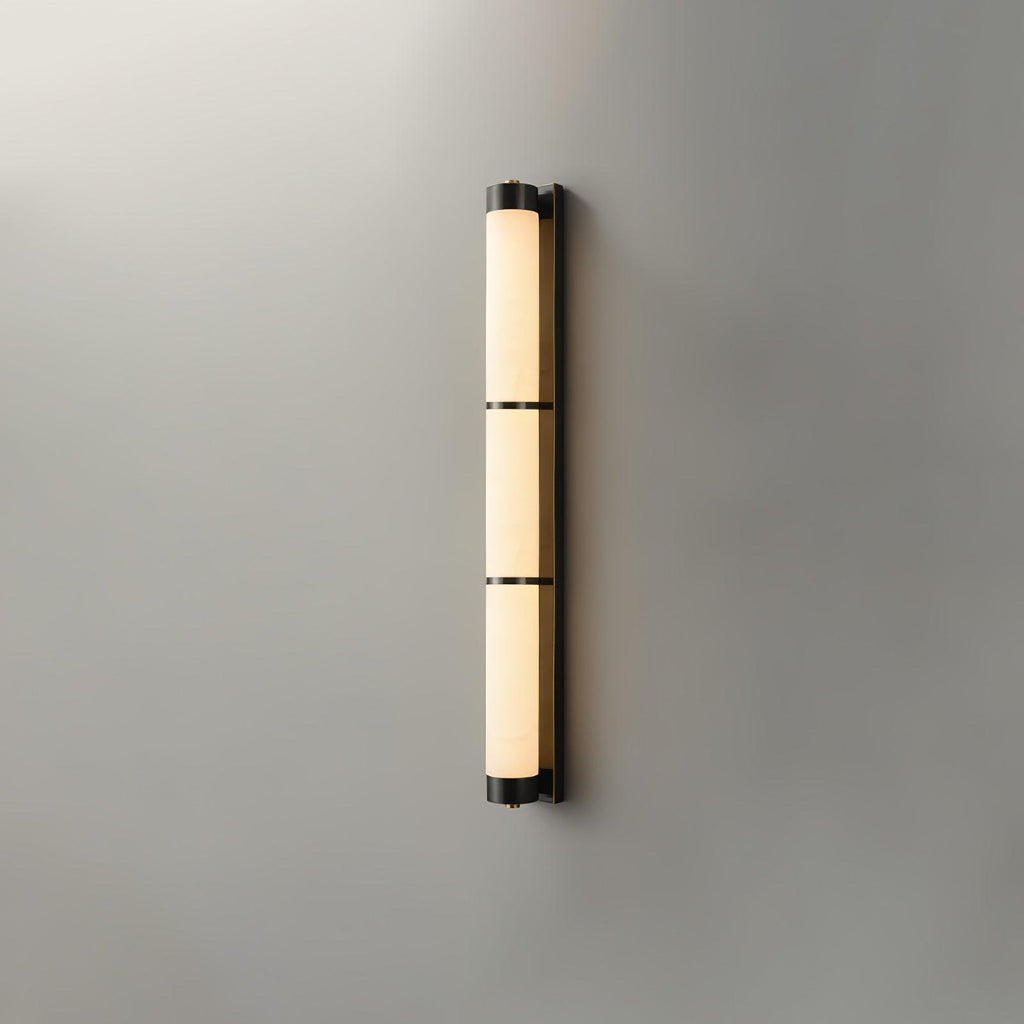 Cylindra Alabaster Brass Wall Light, Hardwired Wall Sconce, detail 30