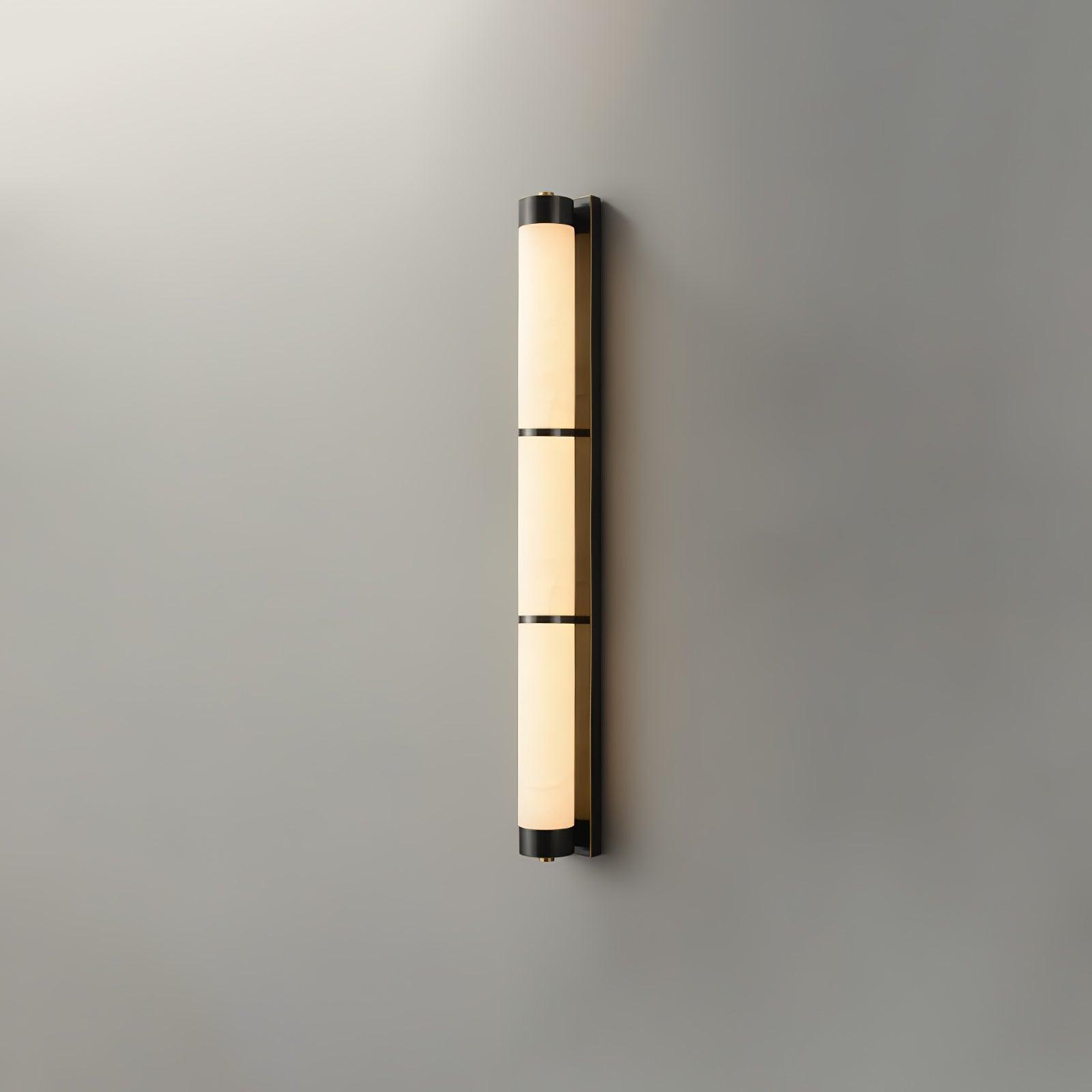 Cylindra Alabaster Brass Wall Light, Hardwired Wall Sconce, detail 30