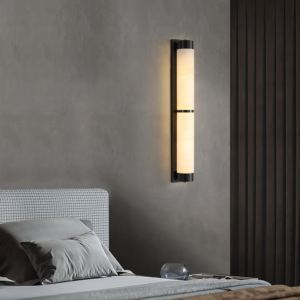 Cylindra Alabaster Brass Wall Light, Hardwired Wall Sconce, detail 15