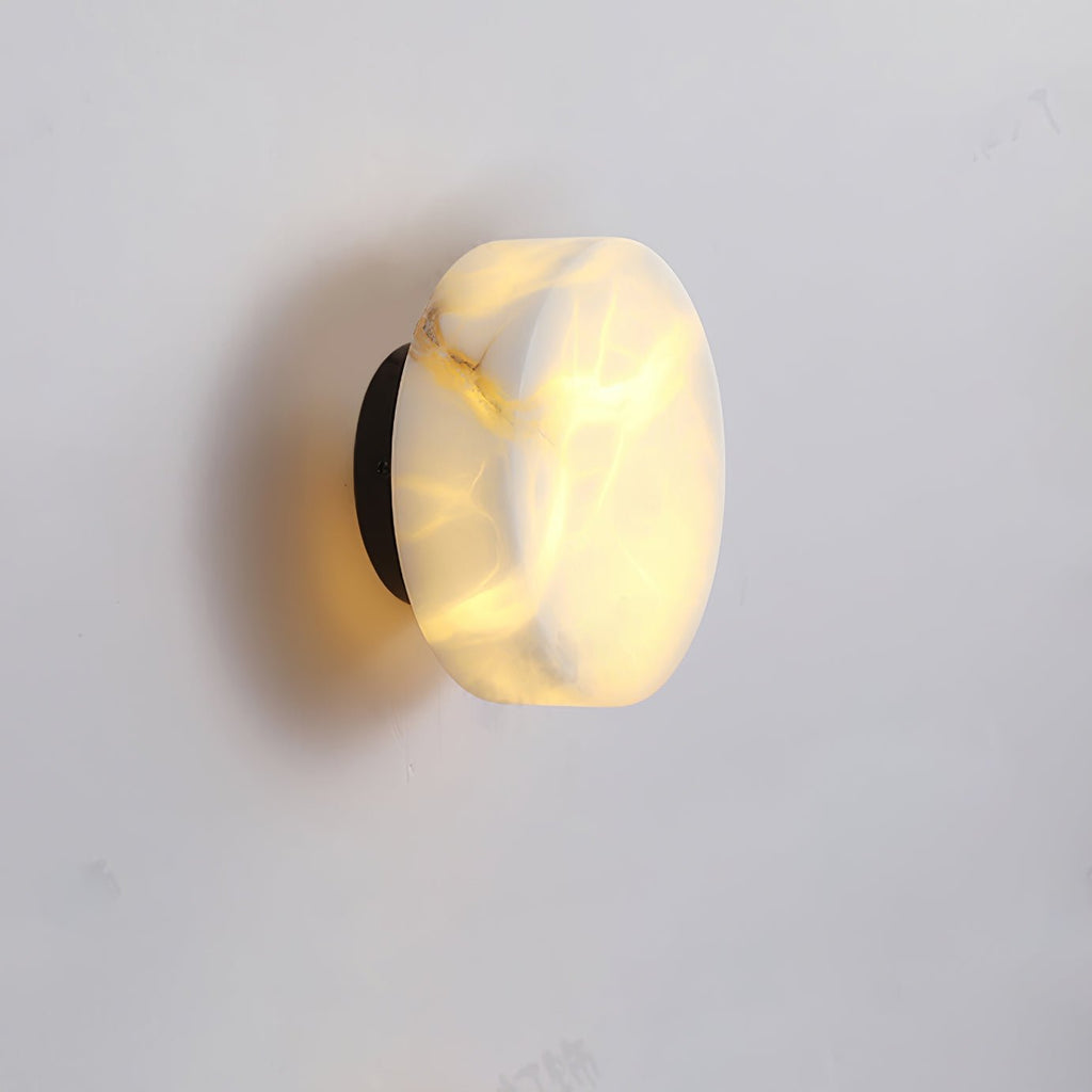 Cylindrical Alabaster Wall Light, Hardwired Wall Sconce, detail 8