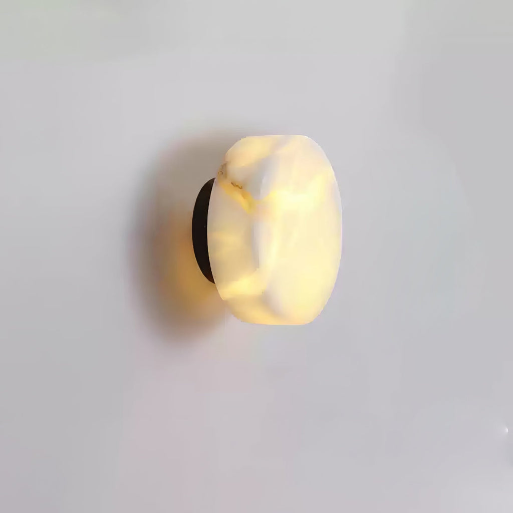 Cylindrical Alabaster Wall Light, Hardwired Wall Sconce, detail 25