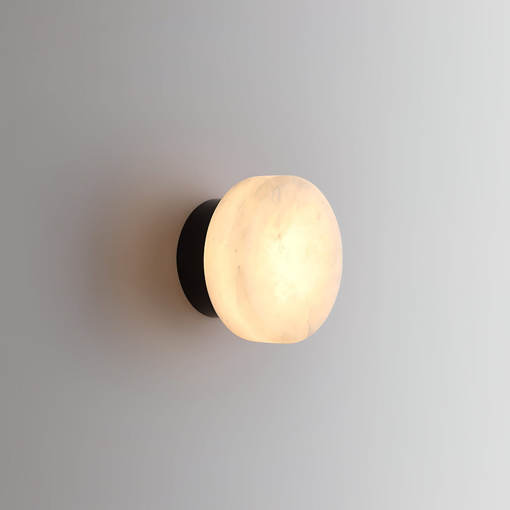 Cylindrical Alabaster Wall Light, Hardwired Wall Sconce, detail 22