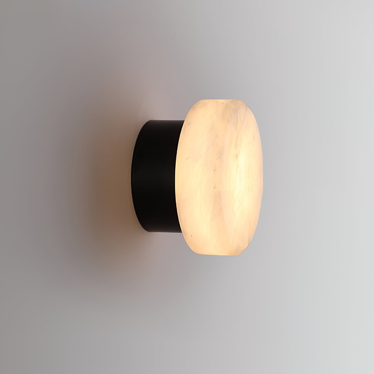 Cylindrical Alabaster Wall Light, Hardwired Wall Sconce, detail 2