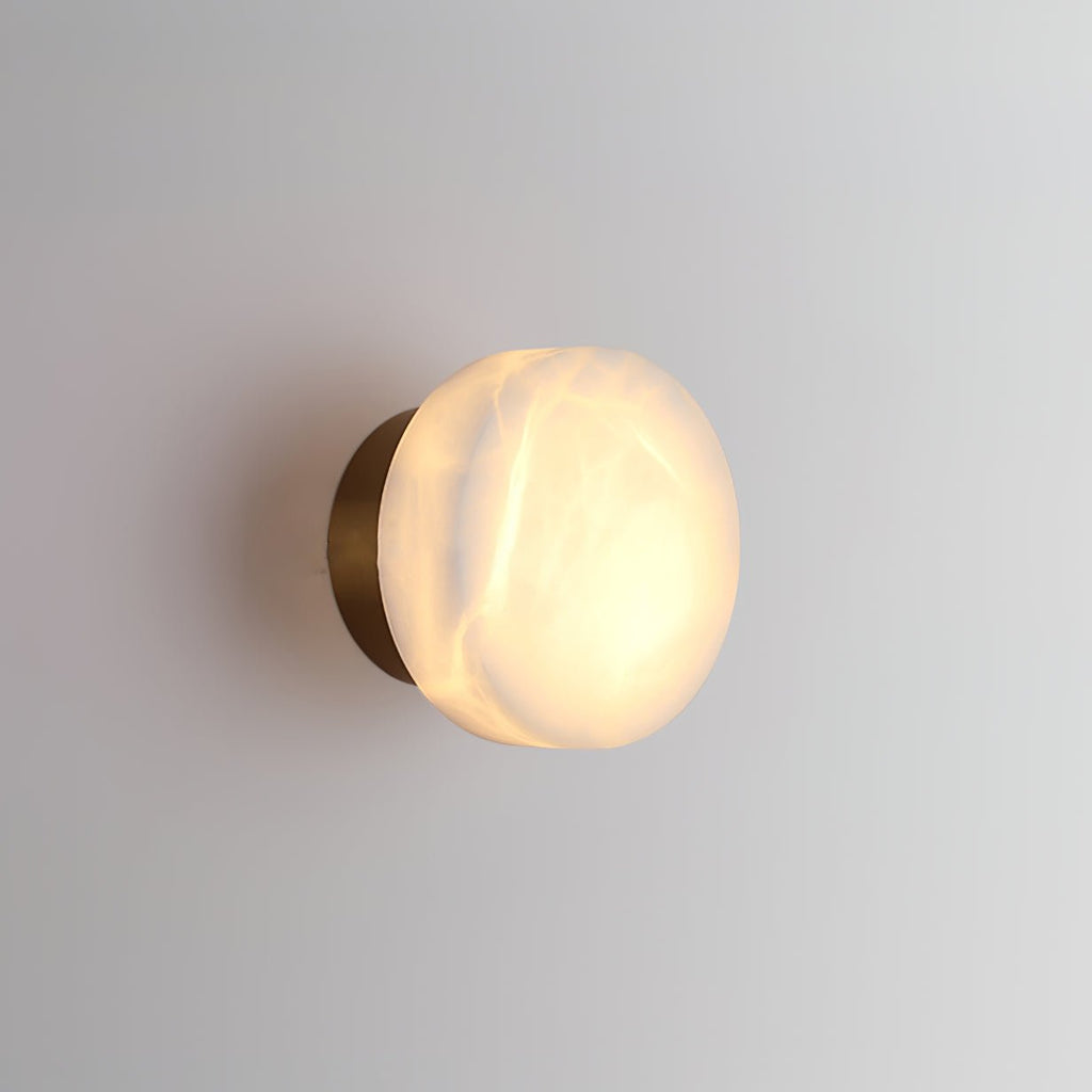 Cylindrical Alabaster Wall Light, Hardwired Wall Sconce, detail 6