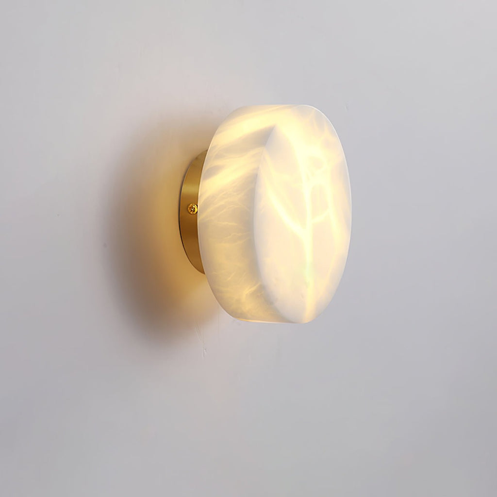 Cylindrical Alabaster Wall Light, Hardwired Wall Sconce, detail 7
