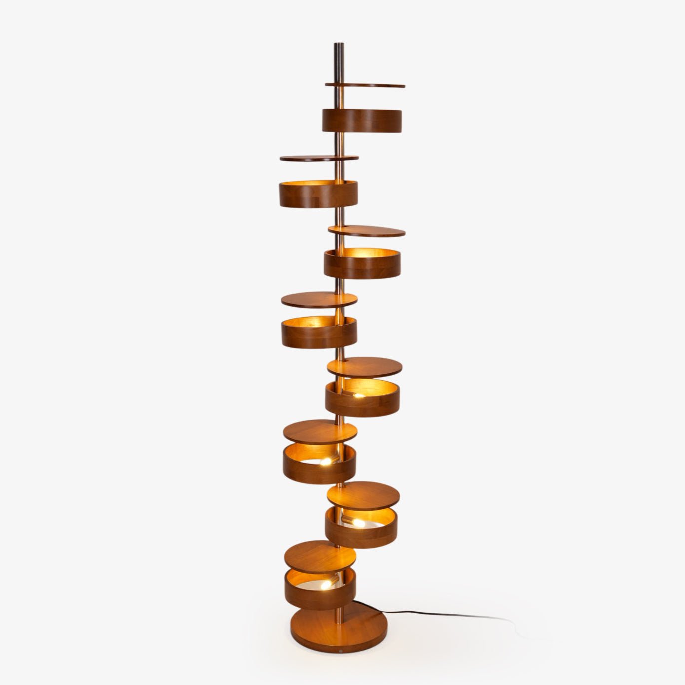 Luminis Wooden Floor Light, Floor Lamp, Metal, Dia 35cm x H 170cm