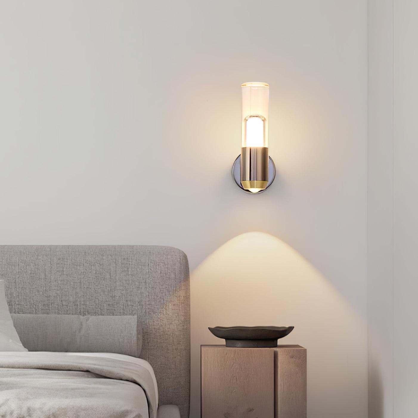 Cylindrical Contemporary Wall Light, Hardwired Wall Sconce, detail 4