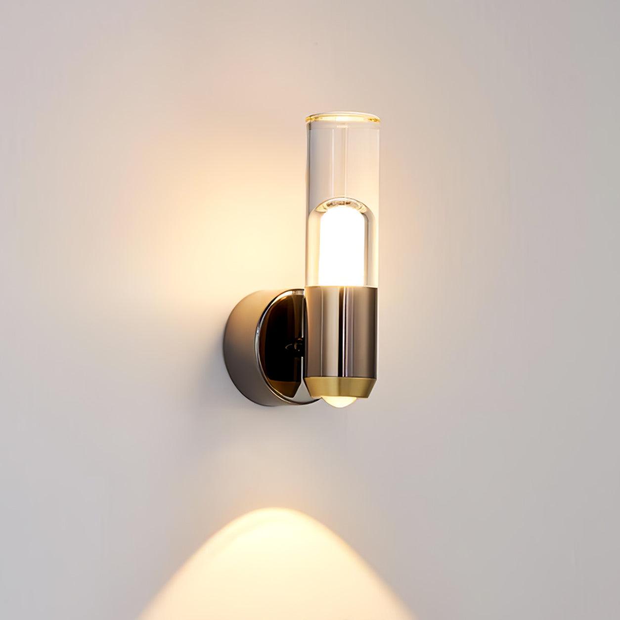 Cylindrical Contemporary Wall Light, Hardwired Wall Sconce, Metal, Dia 8cm x H 20cm