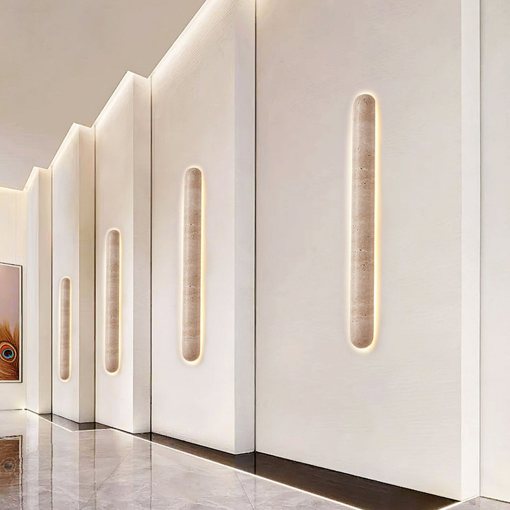 Liora Travertine Wall Light, Hardwired Wall Sconce, detail 4