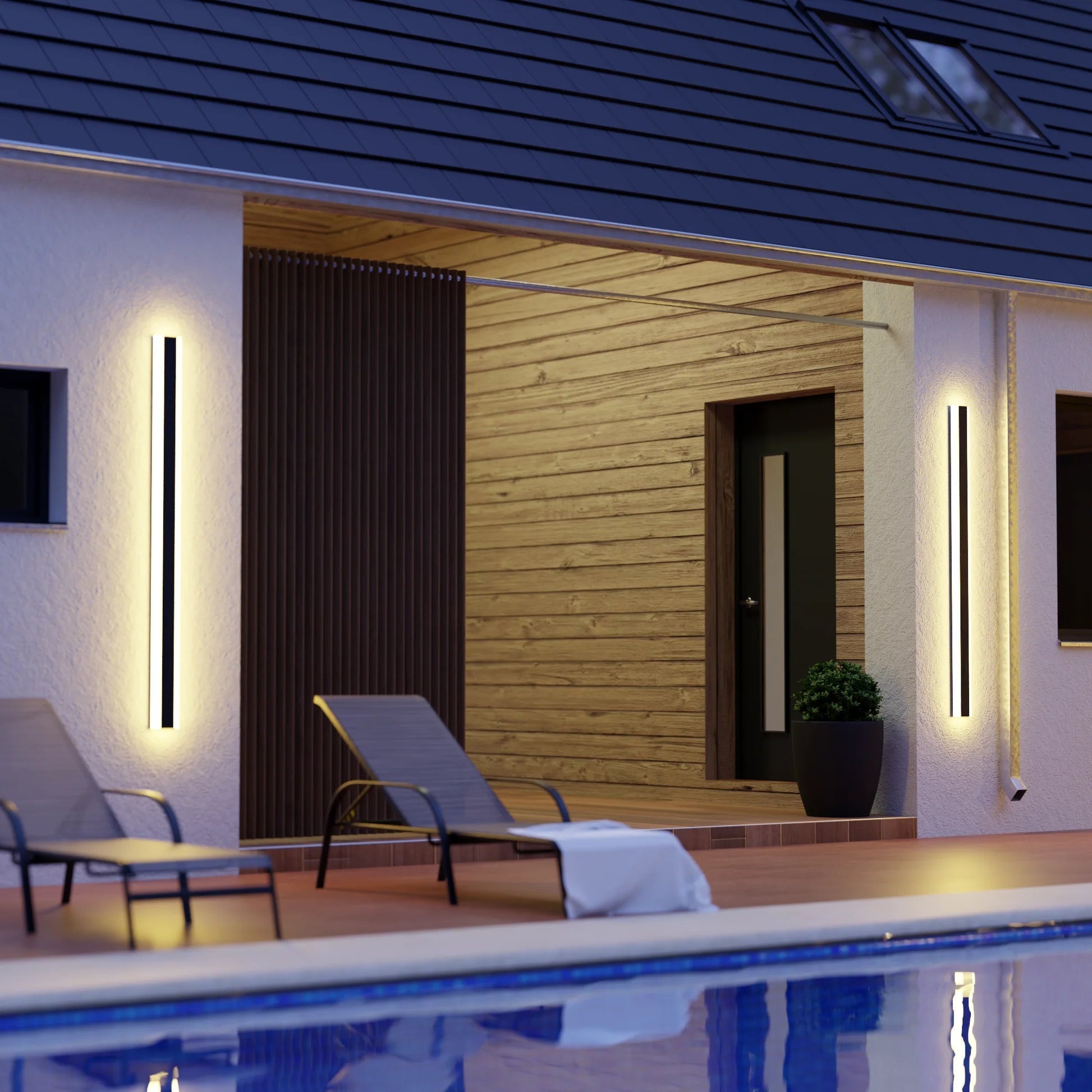 Linear LED Long Exterior Wall Light Clean-Lined Exterior Wall Mount Lights Waterproof for Porch, Outdoor Wall Light, detail 10