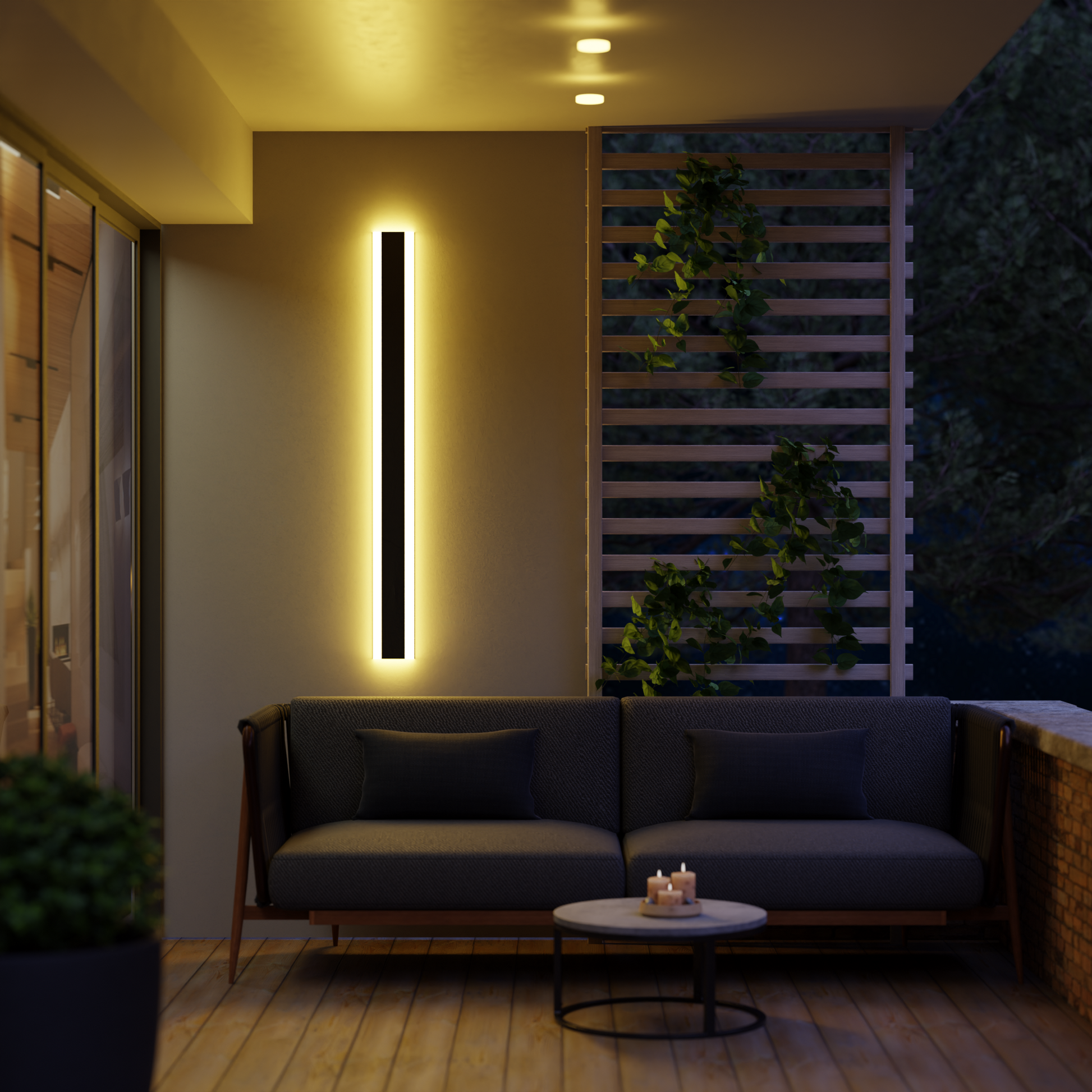 Linear LED Long Exterior Wall Light Clean-Lined Exterior Wall Mount Lights Waterproof for Porch, Outdoor Wall Light, detail 3