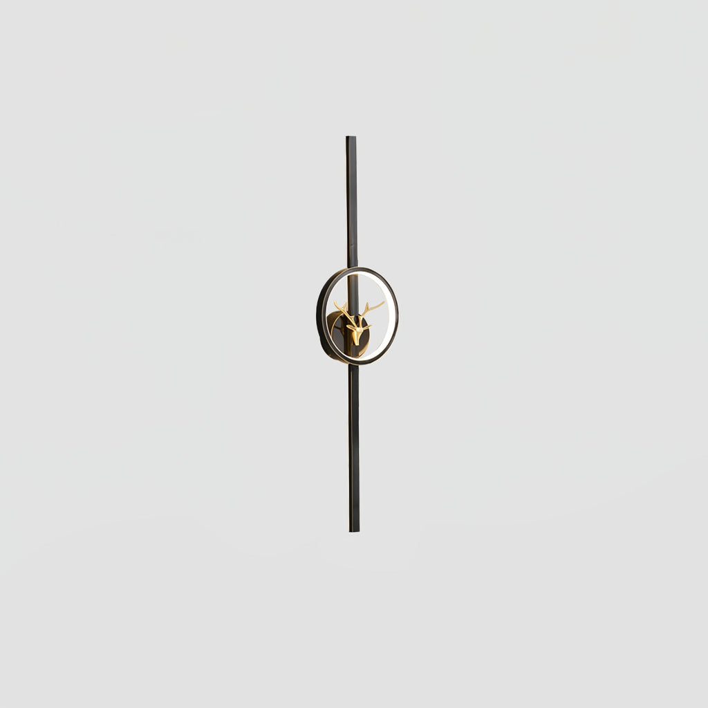 Deer Brass Wall Light, Hardwired Wall Sconce, detail 19